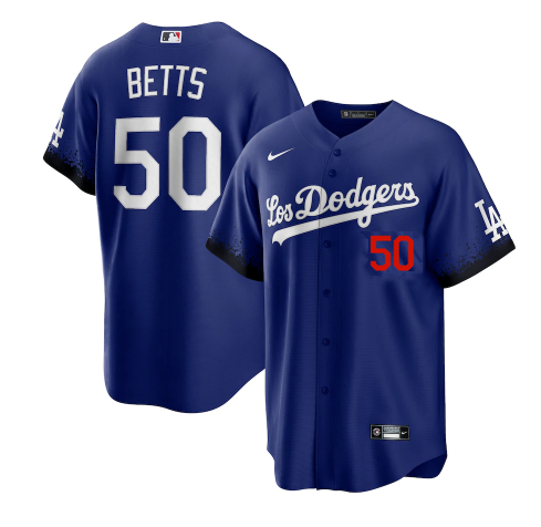 Men's Los Angeles Dodgers #50 Mookie Betts 2021 Royal City Connect Cool Base Stitched Baseball Jersey Men's Los Angeles Dodgers #50 Mookie Betts 2021 Royal City Connect Cool Base Stitched Baseball Jersey